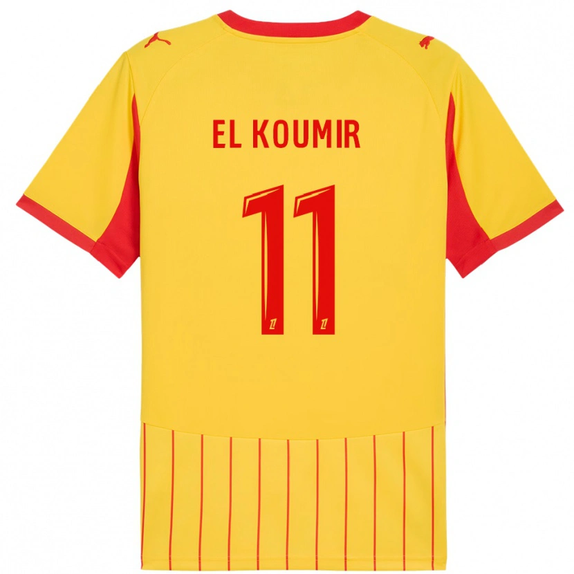 Danxen Kinder Kaîna El Koumir #11 Gelb Rot Heimtrikot Trikot 2025/26 T-Shirt