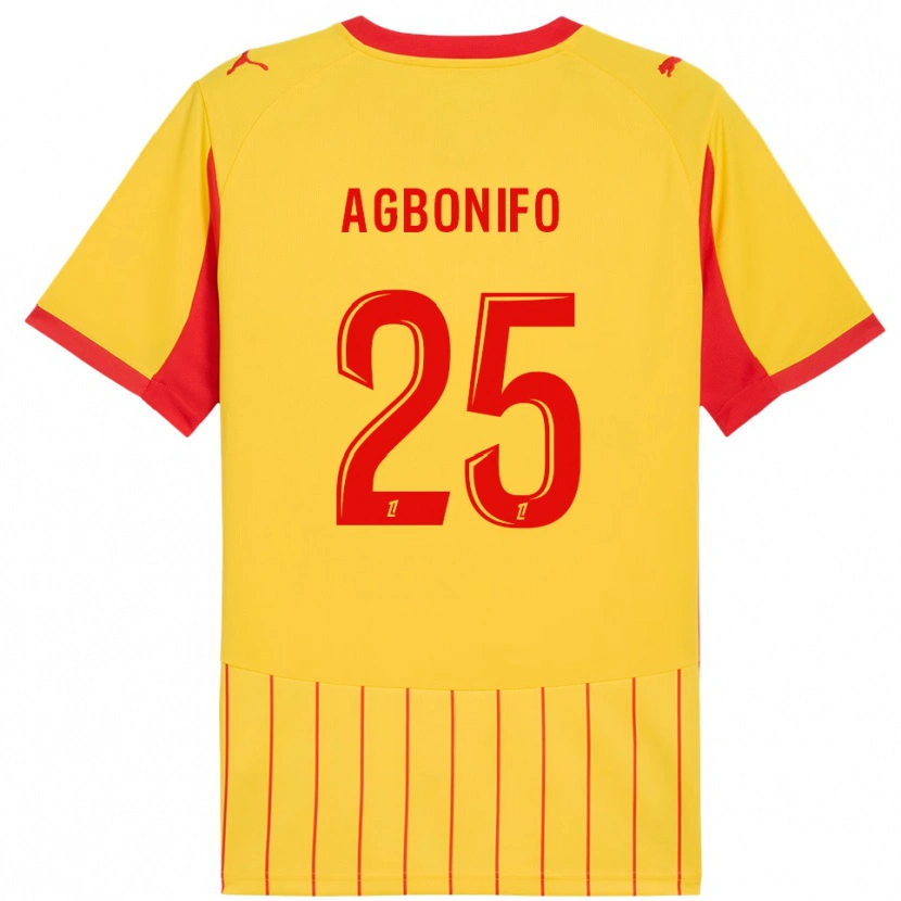 Danxen Kinder Jeremy Agbonifo #25 Gelb Rot Heimtrikot Trikot 2025/26 T-Shirt