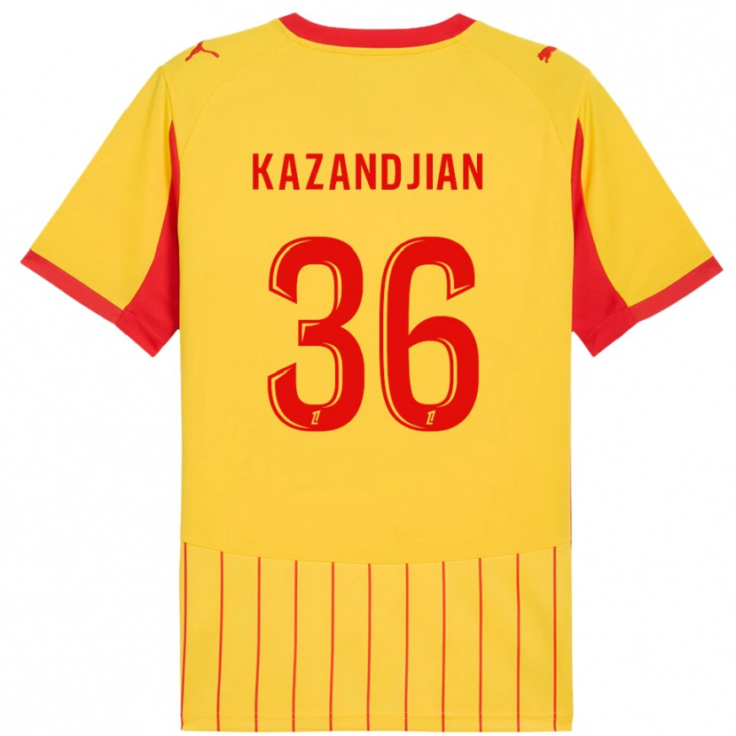 Danxen Kinder Lara Kazandjian #36 Gelb Rot Heimtrikot Trikot 2025/26 T-Shirt