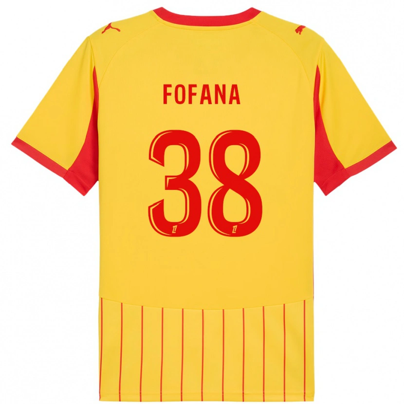 Danxen Kinder Rayan Fofana #38 Gelb Rot Heimtrikot Trikot 2025/26 T-Shirt