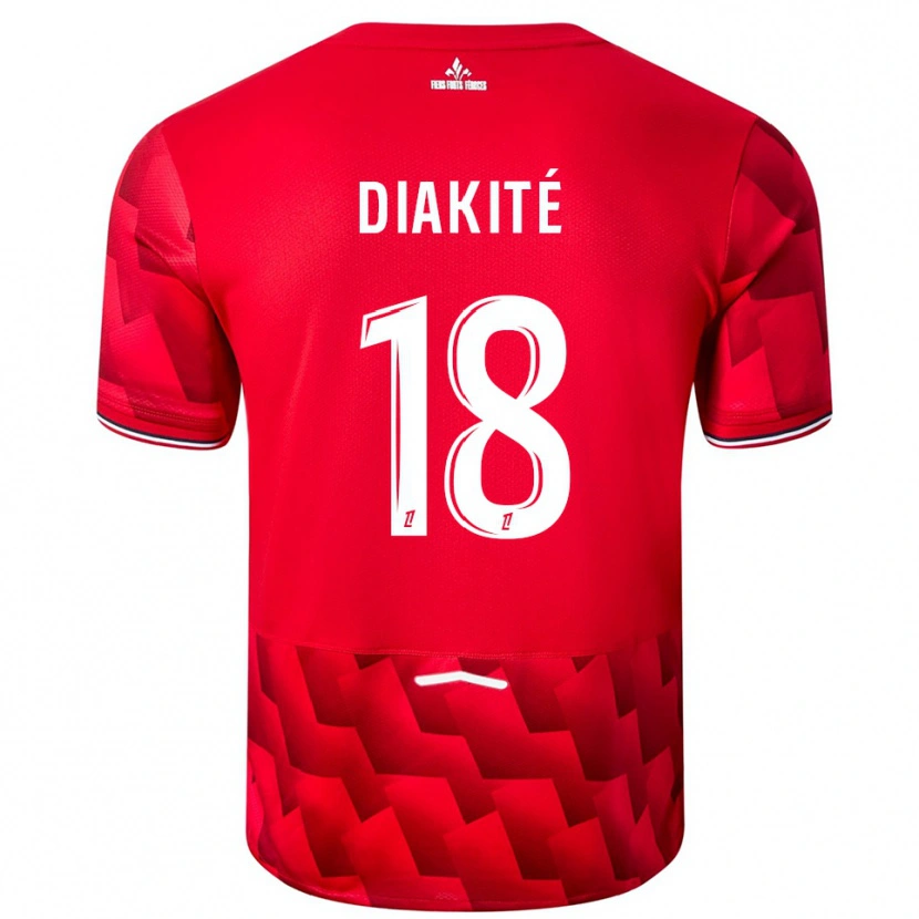 Danxen Kinder Bafodé Diakité #18 Rot Weiß Heimtrikot Trikot 2025/26 T-Shirt