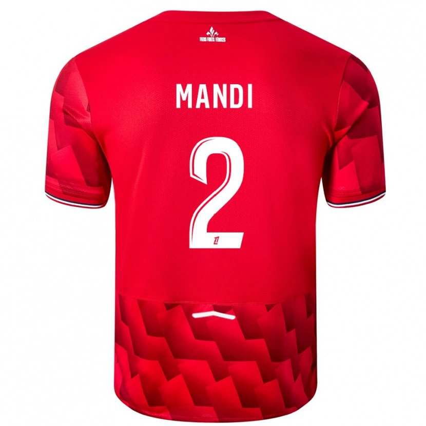 Danxen Kinder Aïssa Mandi #2 Rot Weiß Heimtrikot Trikot 2025/26 T-Shirt