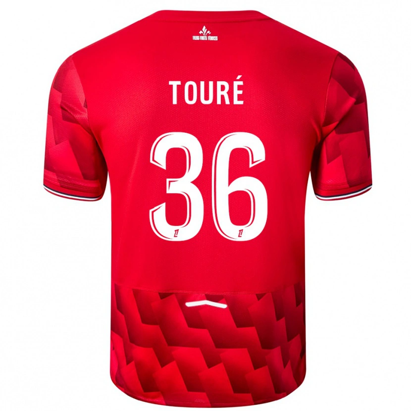 Danxen Kinder Ousmane Touré #36 Rot Weiß Heimtrikot Trikot 2025/26 T-Shirt