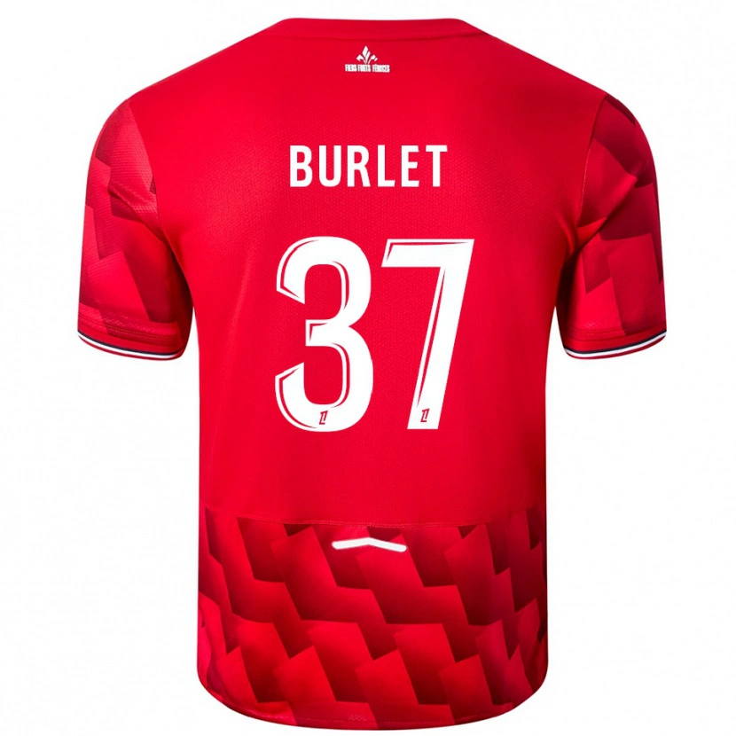 Danxen Kinder Vincent Burlet #37 Rot Weiß Heimtrikot Trikot 2025/26 T-Shirt