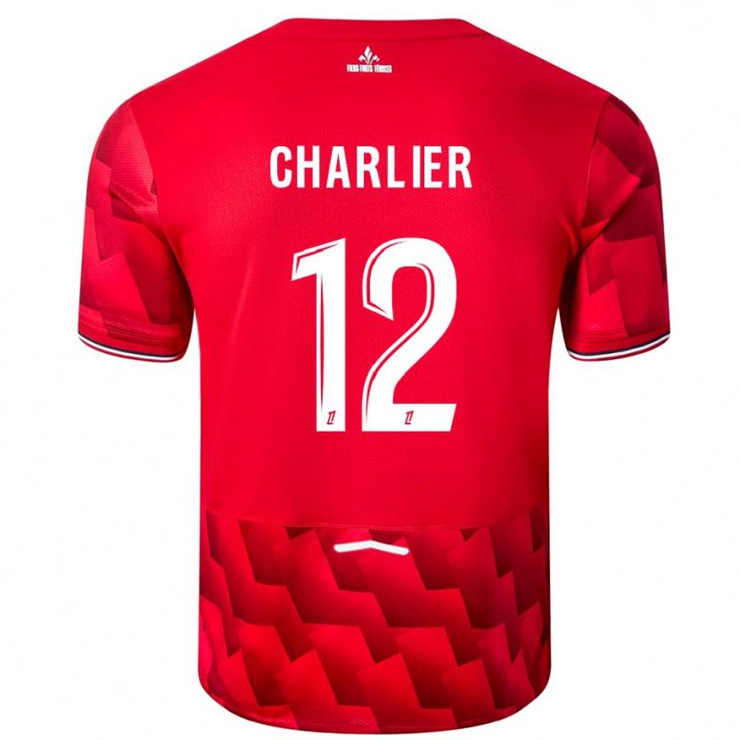 Danxen Kinder Amaury Charlier #12 Rot Weiß Heimtrikot Trikot 2025/26 T-Shirt