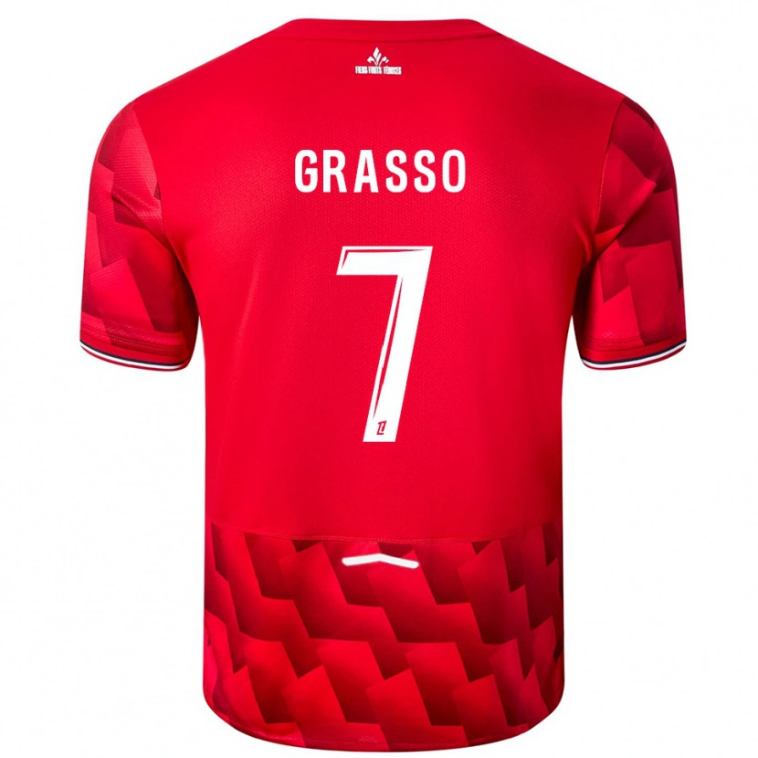 Danxen Kinder Enzo Grasso #7 Rot Weiß Heimtrikot Trikot 2025/26 T-Shirt