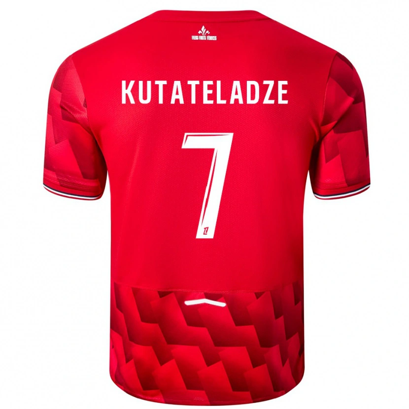 Danxen Kinder Alexandre Kutateladze #7 Rot Weiß Heimtrikot Trikot 2025/26 T-Shirt