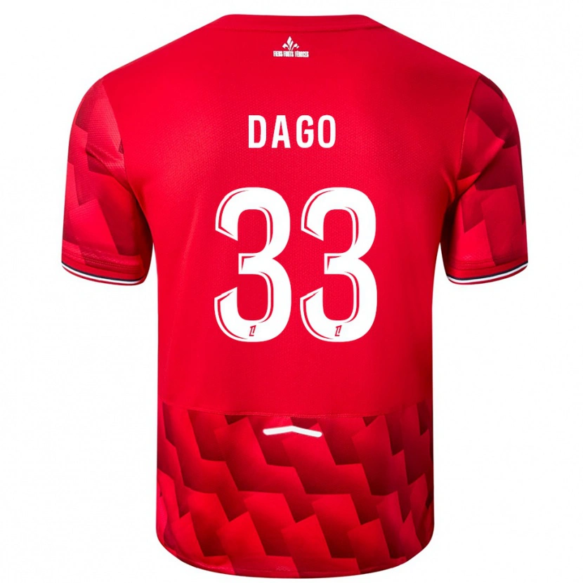 Danxen Kinder Trévis Dago #33 Rot Weiß Heimtrikot Trikot 2025/26 T-Shirt