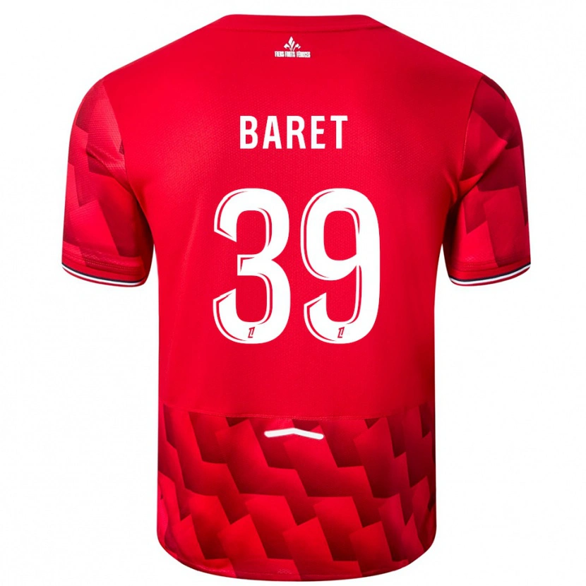Danxen Kinder Lilian Baret #39 Rot Weiß Heimtrikot Trikot 2025/26 T-Shirt