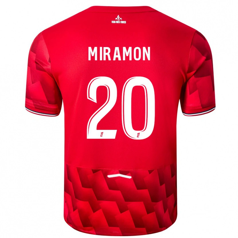 Danxen Kinder Ignacio Miramón #20 Rot Weiß Heimtrikot Trikot 2025/26 T-Shirt