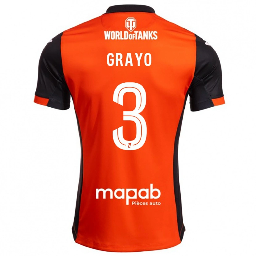 Danxen Kinder Maïna Grayo #3 Schwarz Orange Heimtrikot Trikot 2025/26 T-Shirt