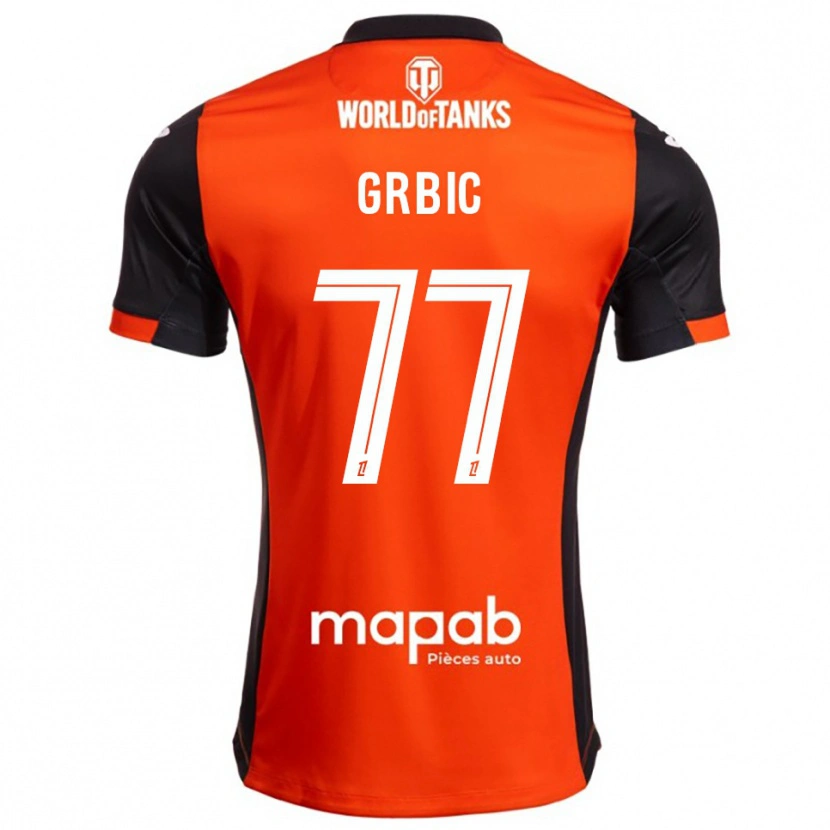 Danxen Kinder Adrian Grbic #77 Schwarz Orange Heimtrikot Trikot 2025/26 T-Shirt