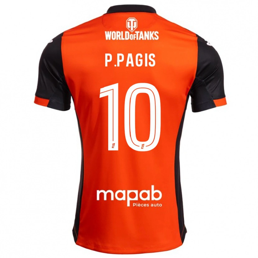 Danxen Kinder Pablo Pagis #10 Schwarz Orange Heimtrikot Trikot 2025/26 T-Shirt