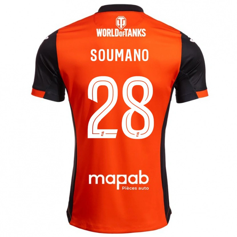 Danxen Kinder Sambou Soumano #28 Schwarz Orange Heimtrikot Trikot 2025/26 T-Shirt