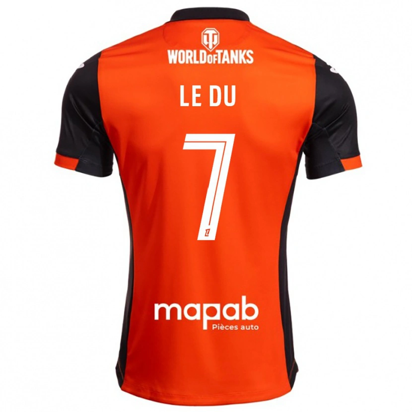Danxen Kinder Océane Le Du #7 Schwarz Orange Heimtrikot Trikot 2025/26 T-Shirt