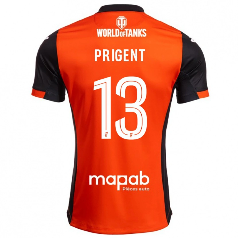 Danxen Kinder Matéo Prigent #13 Schwarz Orange Heimtrikot Trikot 2025/26 T-Shirt