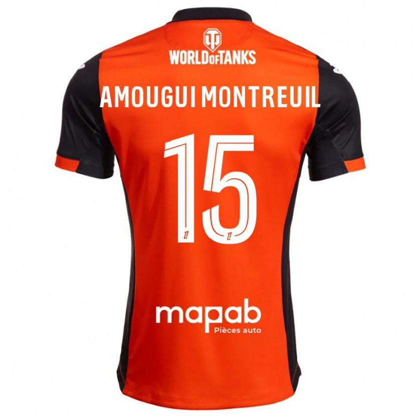 Danxen Kinder Maceo Amougui Montreuil #15 Schwarz Orange Heimtrikot Trikot 2025/26 T-Shirt