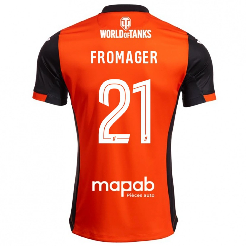 Danxen Kinder Côme Fromager #21 Schwarz Orange Heimtrikot Trikot 2025/26 T-Shirt