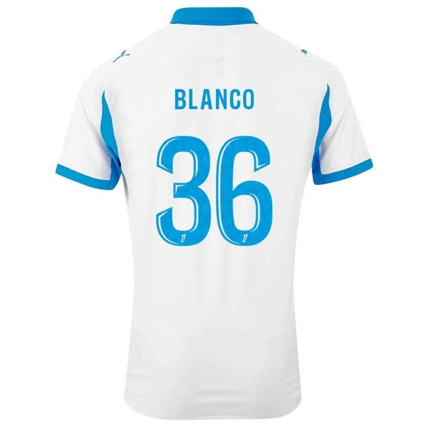 Danxen Kinder Rubén Blanco #36 Weiß Himmelblau Heimtrikot Trikot 2025/26 T-Shirt