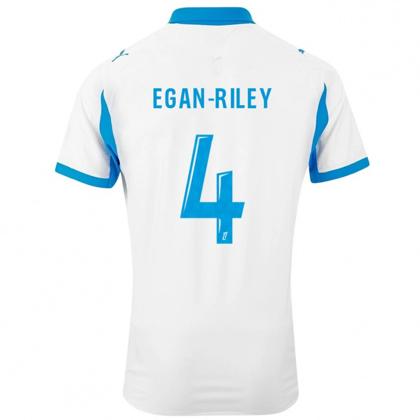Danxen Kinder Cj Egan-Riley #4 Weiß Himmelblau Heimtrikot Trikot 2025/26 T-Shirt
