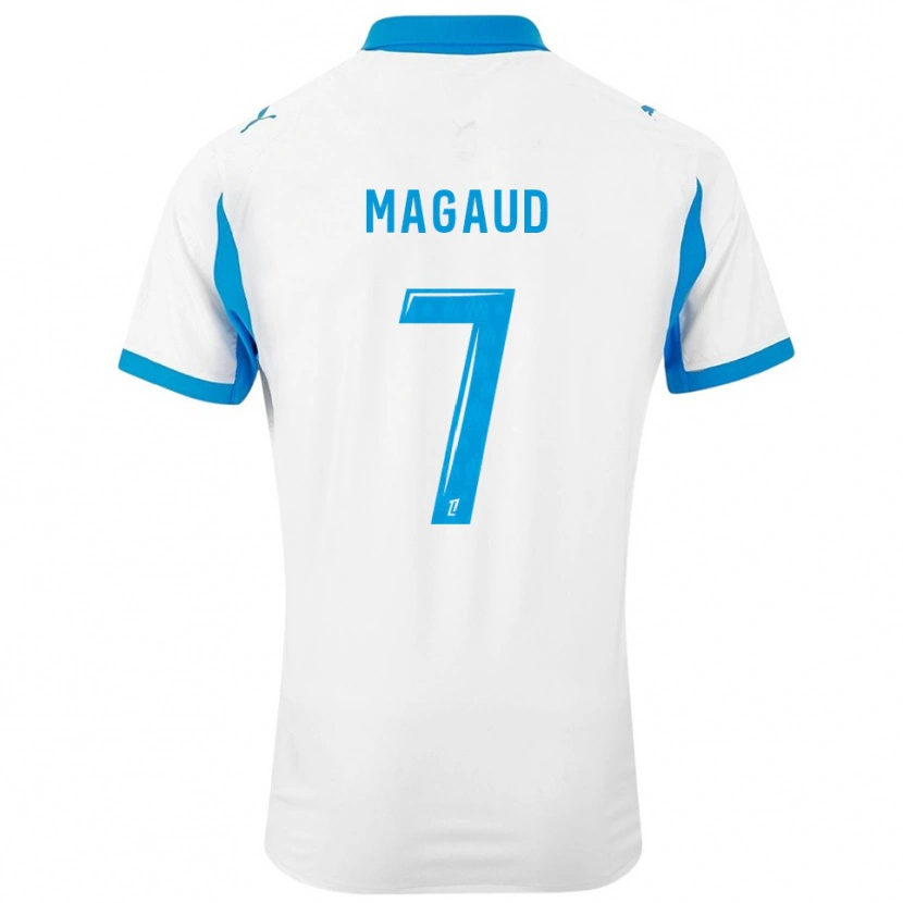 Danxen Kinder Kyle Magaud #7 Weiß Himmelblau Heimtrikot Trikot 2025/26 T-Shirt