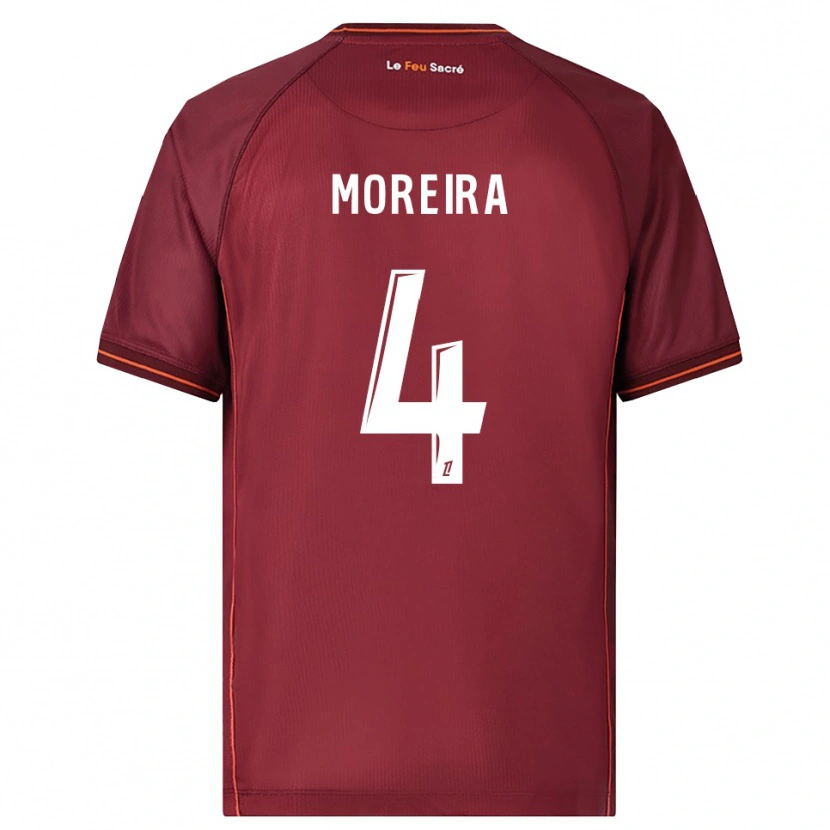 Danxen Kinder Clara Moreira #4 Burgunderrot Weiß Heimtrikot Trikot 2025/26 T-Shirt
