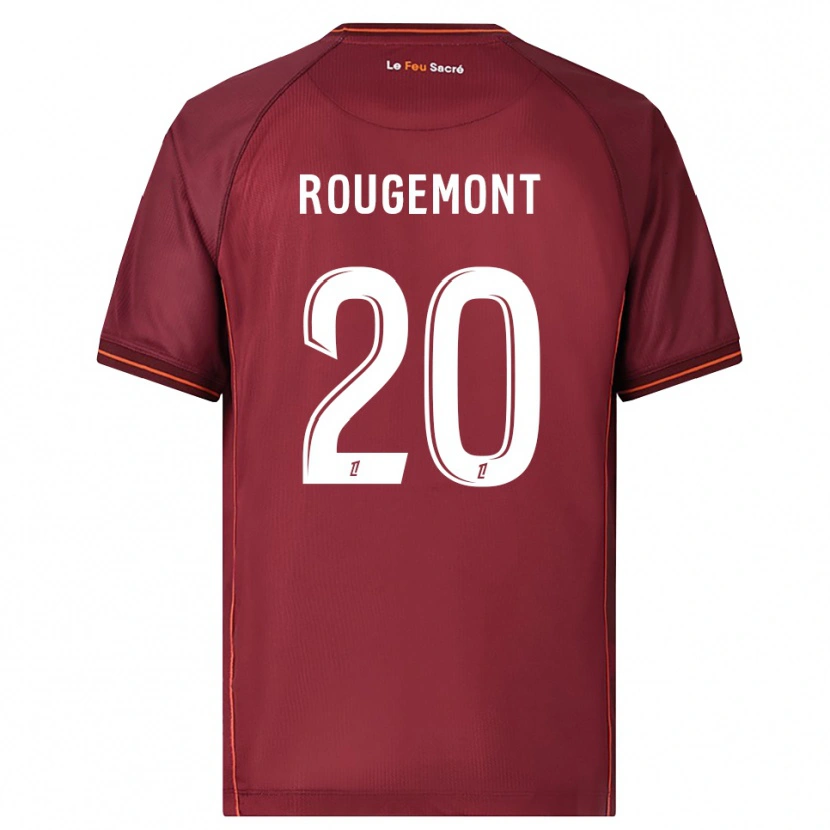 Danxen Kinder Justine Rougemont #20 Burgunderrot Weiß Heimtrikot Trikot 2025/26 T-Shirt