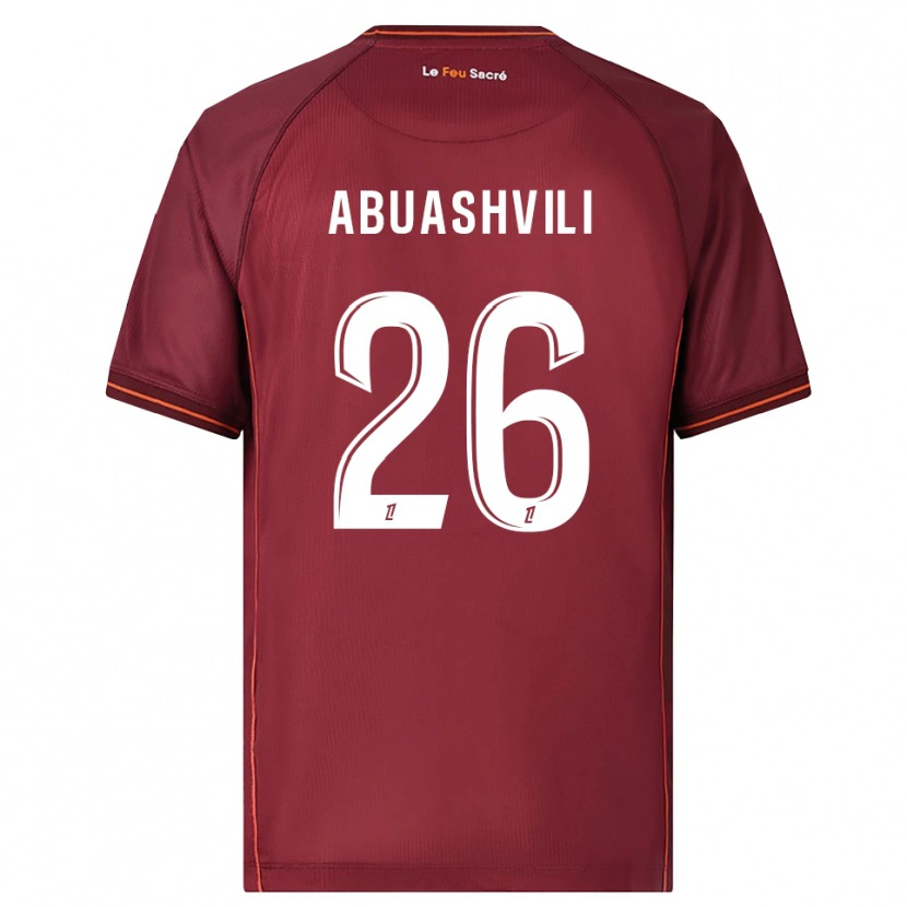 Danxen Kinder Giorgi Abuashvili #26 Burgunderrot Weiß Heimtrikot Trikot 2025/26 T-Shirt