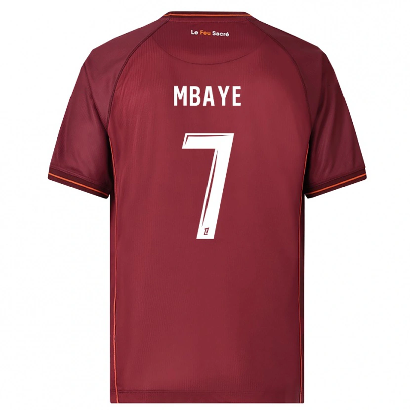 Danxen Kinder Malick Mbaye #7 Burgunderrot Weiß Heimtrikot Trikot 2025/26 T-Shirt