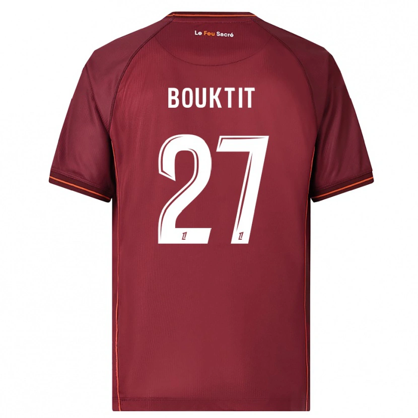 Danxen Kinder Assia Bouktit #27 Burgunderrot Weiß Heimtrikot Trikot 2025/26 T-Shirt