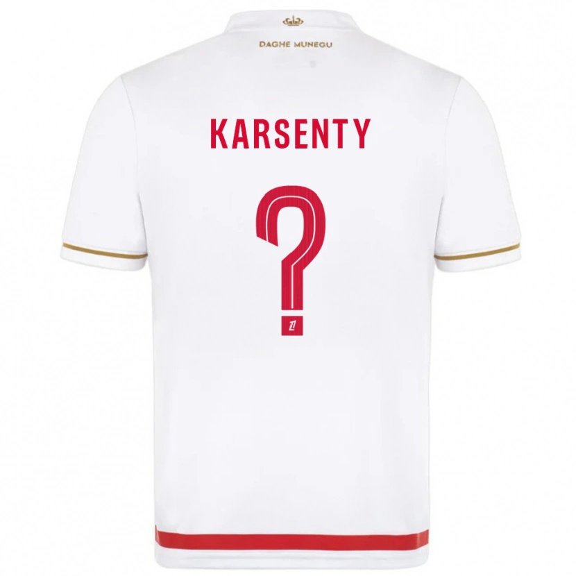 Danxen Kinder Kylian Karsenty #0 Rot Weiß Heimtrikot Trikot 2025/26 T-Shirt