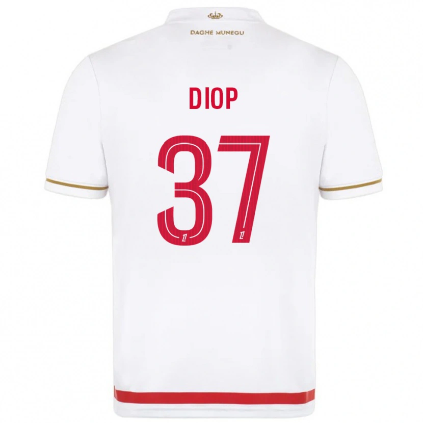 Danxen Kinder Edan Diop #37 Rot Weiß Heimtrikot Trikot 2025/26 T-Shirt