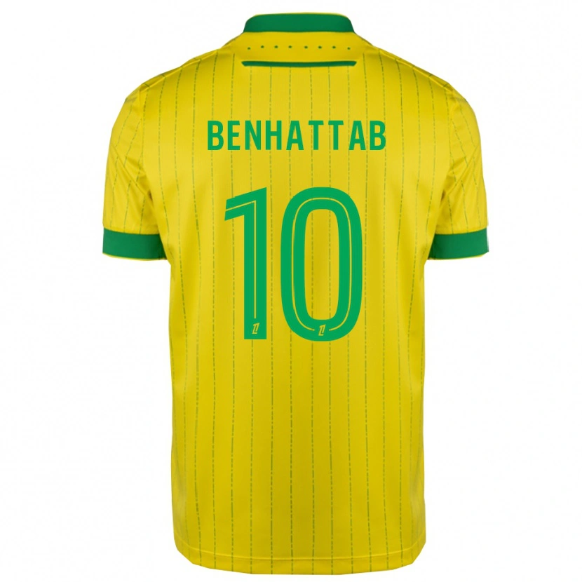 Danxen Kinder Yassine Benhattab #10 Gelb Grün Heimtrikot Trikot 2025/26 T-Shirt