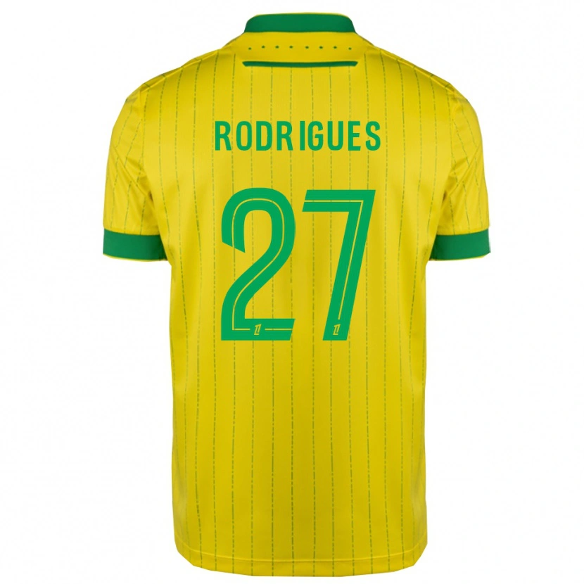 Danxen Kinder Nelly Rodrigues #27 Gelb Grün Heimtrikot Trikot 2025/26 T-Shirt