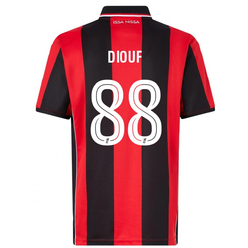 Danxen Kinder Yehvann Diouf #88 Rot Schwarz Heimtrikot Trikot 2025/26 T-Shirt