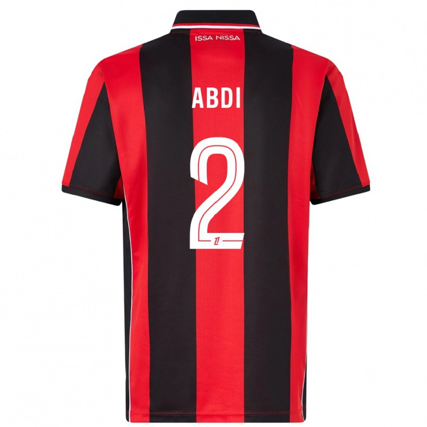 Danxen Kinder Ali Abdi #2 Rot Schwarz Heimtrikot Trikot 2025/26 T-Shirt
