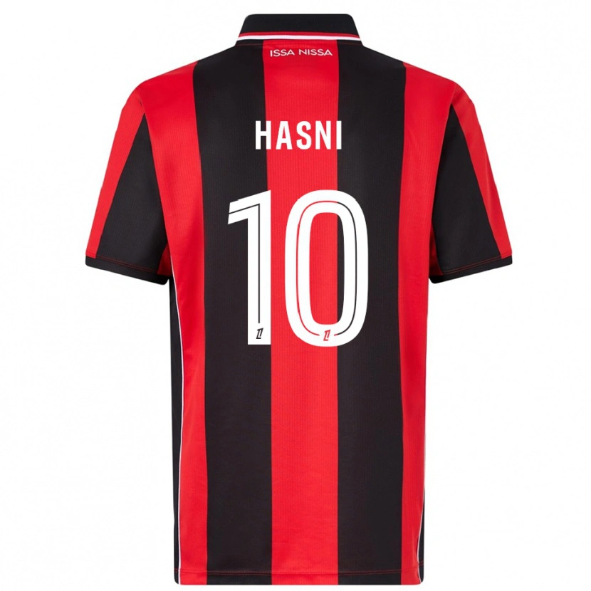 Danxen Kinder Zinedine Hasni #10 Rot Schwarz Heimtrikot Trikot 2025/26 T-Shirt