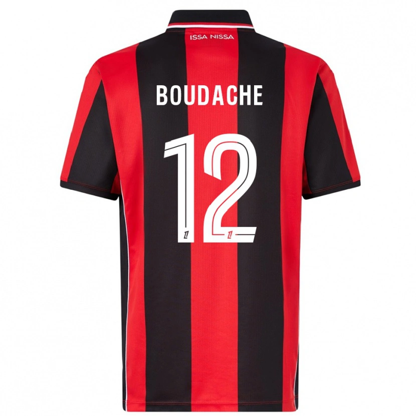 Danxen Kinder Kaïl Boudache #12 Rot Schwarz Heimtrikot Trikot 2025/26 T-Shirt