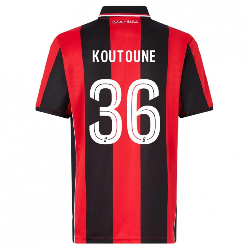 Danxen Kinder Hamza Koutoune #36 Rot Schwarz Heimtrikot Trikot 2025/26 T-Shirt