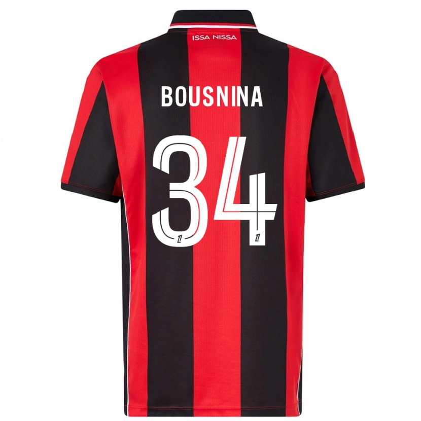 Danxen Kinder Farès Bousnina #34 Rot Schwarz Heimtrikot Trikot 2025/26 T-Shirt
