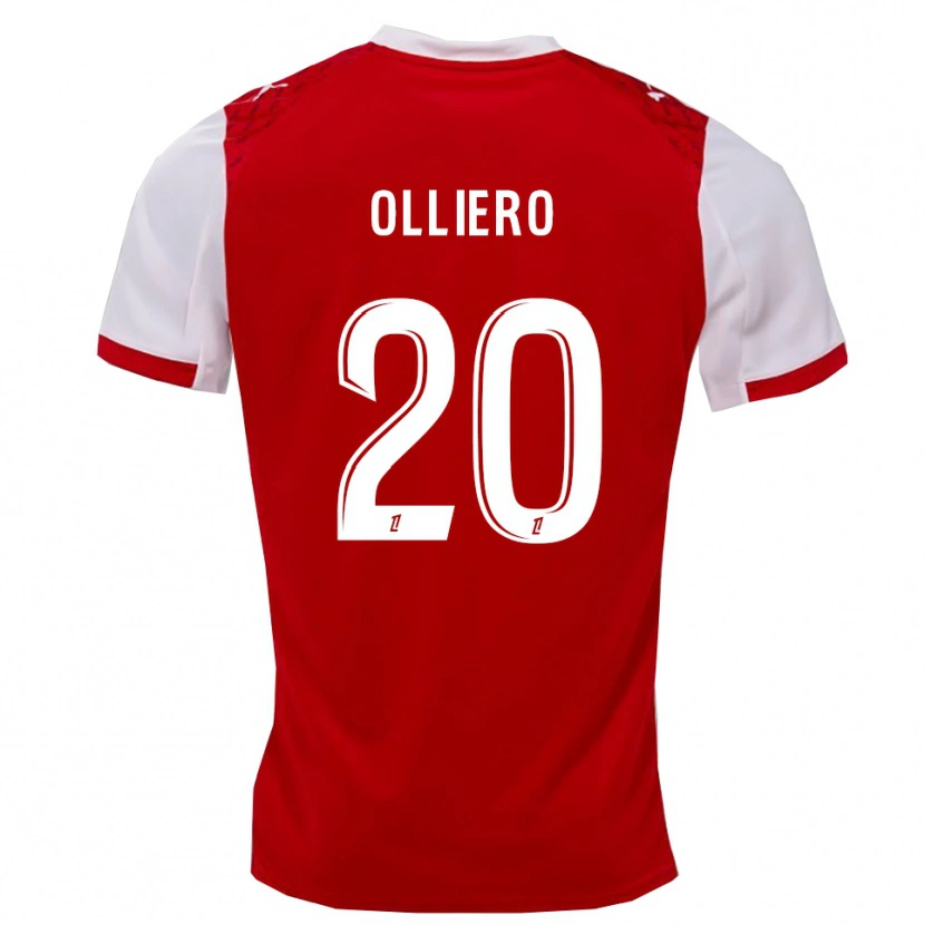 Danxen Kinder Alexandre Olliero #20 Rot Weiß Heimtrikot Trikot 2025/26 T-Shirt