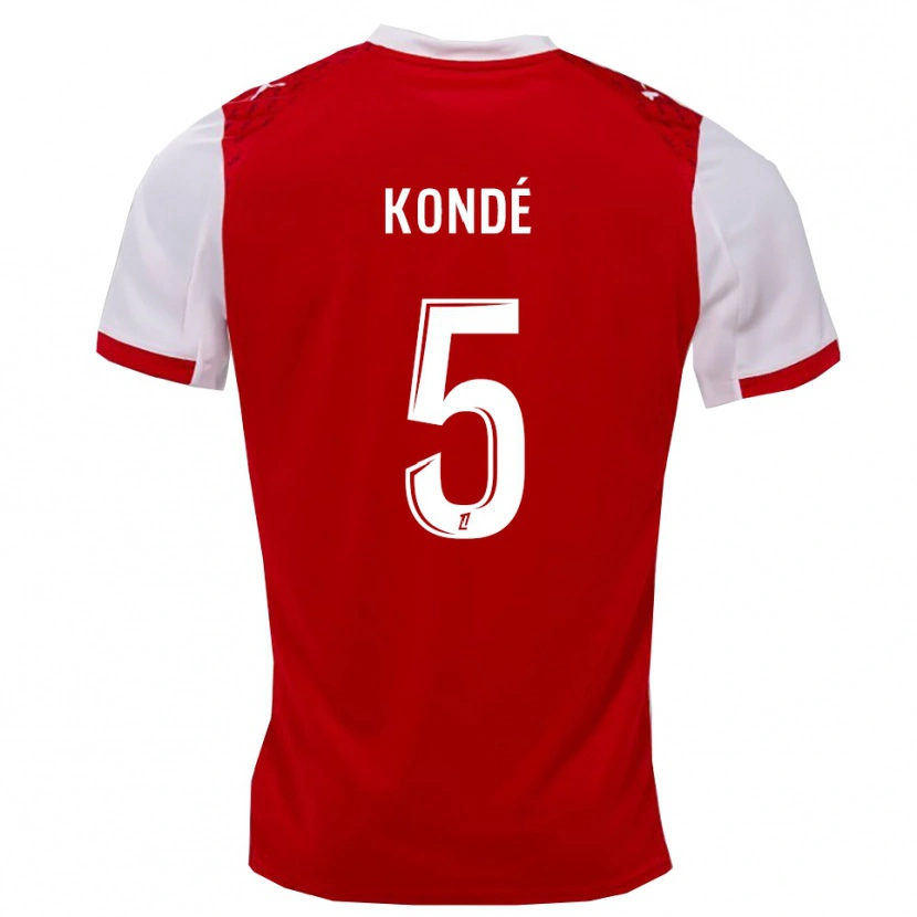 Danxen Kinder Jean-Charles Kondé #5 Rot Weiß Heimtrikot Trikot 2025/26 T-Shirt