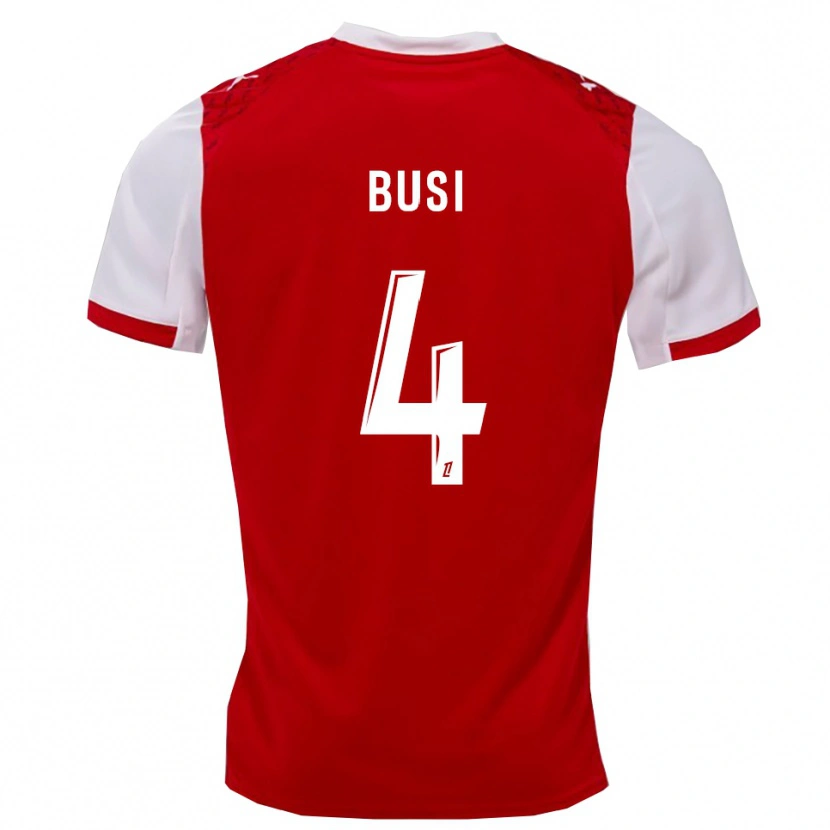 Danxen Kinder Maxime Busi #4 Rot Weiß Heimtrikot Trikot 2025/26 T-Shirt