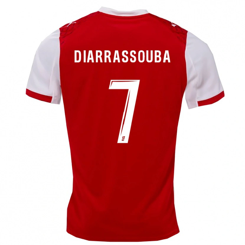 Danxen Kinder Tidiane Diarrassouba #7 Rot Weiß Heimtrikot Trikot 2025/26 T-Shirt