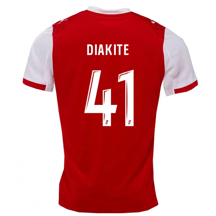 Danxen Kinder Ibrahim Diakité #41 Rot Weiß Heimtrikot Trikot 2025/26 T-Shirt