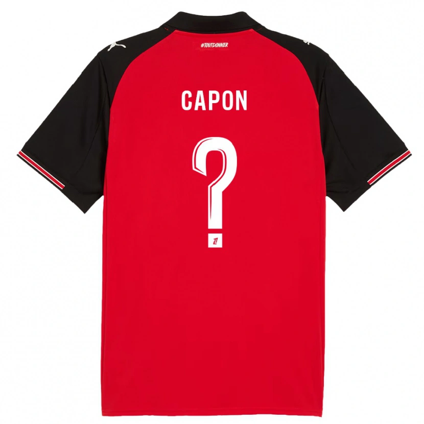 Danxen Kinder José Capon #0 Rot Schwarz Heimtrikot Trikot 2025/26 T-Shirt