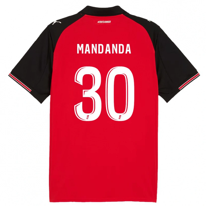 Danxen Kinder Steve Mandanda #30 Rot Schwarz Heimtrikot Trikot 2025/26 T-Shirt