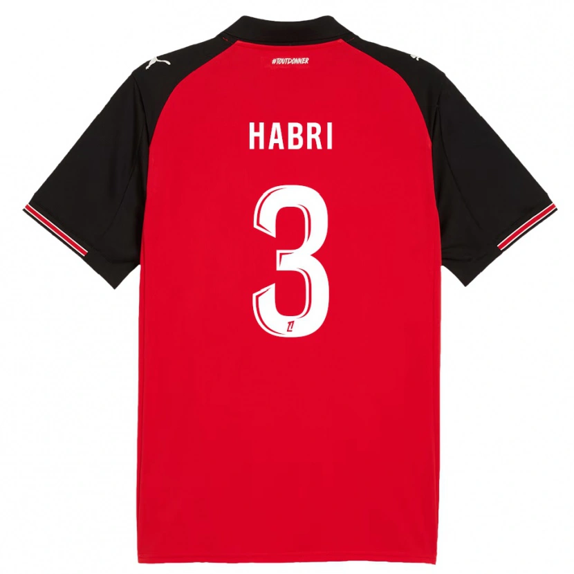Danxen Kinder Issa Habri #3 Rot Schwarz Heimtrikot Trikot 2025/26 T-Shirt