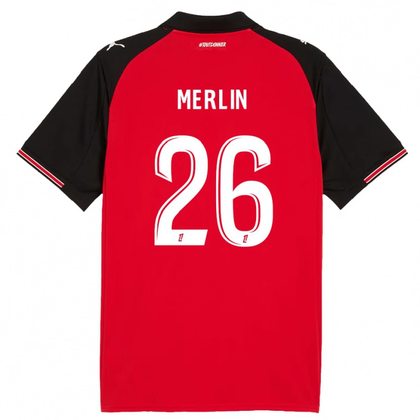 Danxen Kinder Quentin Merlin #26 Rot Schwarz Heimtrikot Trikot 2025/26 T-Shirt
