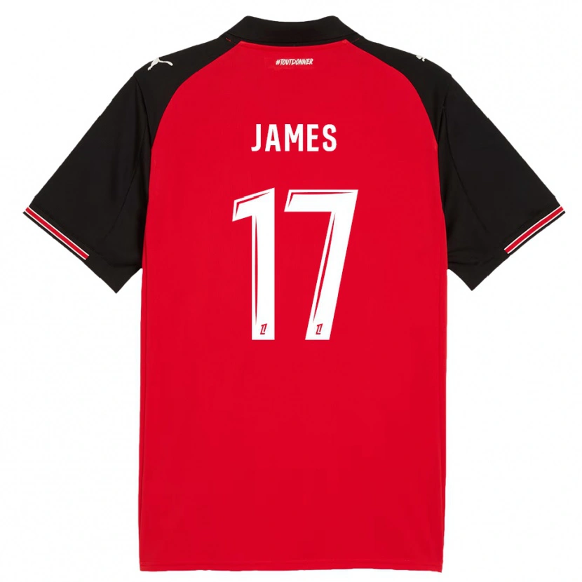 Danxen Kinder Jordan James #17 Rot Schwarz Heimtrikot Trikot 2025/26 T-Shirt
